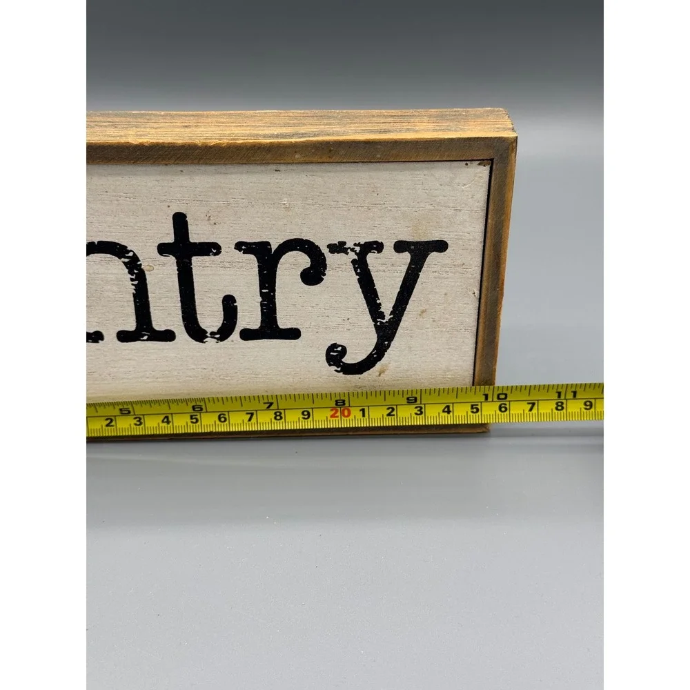 Rustic Wood‎ Pantry Sign Farmhouse Kitchen Decor Distressed White Block 10 Inch